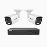 ADLK500 - 3K 8 Channel 2 Dual Light Cameras Wired Security System, Color & IR Night Vision, 3072*1728 Resolution, f/1.2 Super Aperture, 4-in-1 Output Signal, Built-in Microphone, IP67