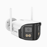 WCD400P - 4MP Wireless Outdoor Dual-Lens WiFi Security Camera, 170° Ultra-wide Angle, 2.4G/5G Dual-Band WiFi, Full Color Night Vision, Two-Way Audio, Cloud & Max. 256 GB Local Storage, Works with Alexa