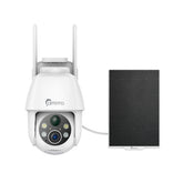 3MP Outdoor Solar Powered Battery Security IP Cameras, 5200mAh Rechargeable Battery, 130° Ultra Wide Angle, Color Night Vision, Human & Vehicle Smart Detection, Two-Way Audio, Works with Alexa & Google