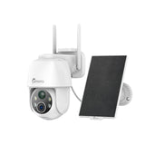 3MP Outdoor Solar Powered Battery Security IP Cameras, 5200mAh Rechargeable Battery, 130° Ultra Wide Angle, Color Night Vision, Human & Vehicle Smart Detection, Two-Way Audio, Works with Alexa & Google