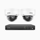H500 - 3K Super HD 4 Channel 2 Cameras PoE Security System, Color & IR Night Vision, 3072 × 1728 @ 20fps, Smart Human & Vehicle Detection, Built-in Microphone, IP67