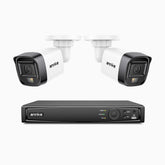 H500 - 3K Super HD 4 Channel 2 Cameras PoE Security System, Color & IR Night Vision, 3072 × 1728 @ 20fps, Smart Human & Vehicle Detection, Built-in Microphone, IP67