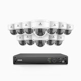 HZ804 - 4K 16 Channel 12 Cameras PoE Security System, 4X Optical Zoom, 2.8 - 12 MM Motorized Varifocal Lens, Smart Dual Light Night Vision, Motion Detection 2.0, Built-in Microphone, Siren & Strobe Alarm, Upgraded Version