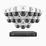 HZ804 - 4K 16 Channel 16 Cameras PoE Security System, 4X Optical Zoom, 2.8 - 12 MM Motorized Varifocal Lens, Smart Dual Light Night Vision, Motion Detection 2.0, Built-in Microphone, Siren & Strobe Alarm, Upgraded Version