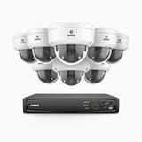 HZ804 - 4K 16 Channel 8 Cameras PoE Security System, 4X Optical Zoom, 2.8 - 12 MM Motorized Varifocal Lens, Smart Dual Light Night Vision, Motion Detection 2.0, Built-in Microphone, Siren & Strobe Alarm, Upgraded Version