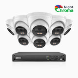 NightChroma<sup>TM</sup> NCK500 - 3K 8 Channel 8 Cameras PoE Security System, Acme Color Night Vision, f/1.0 Super Aperture, Active Alignment, Built-in Microphone, IP67 , All-Metal Housing