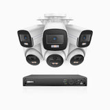 NightChroma<sup>TM</sup> NCK500 - 3K 8 Channel PoE Security System with 3 Bullet & 3 Turret Cameras, Acme Color Night Vision, f/1.0 Super Aperture, Active Alignment, Built-in Microphone, IP67 , All-Metal Housing
