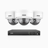 H800 - 4K 8 Channel 3 Cameras PoE Security System, Human & Vehicle Detection, Built-in Mic & SD Card Slot, Color & IR Night Vision, RTSP Supported