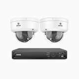 HZ804 - 4K 8 Channel 2 Cameras PoE Security System, 4X Optical Zoom, 2.8 - 12 MM Motorized Varifocal Lens, Smart Dual Light Night Vision, Motion Detection 2.0, Built-in Microphone, Siren & Strobe Alarm, Upgraded Version