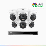 NightChroma<sup>TM</sup> NCK800 – 4K 8 Channel 6 Cameras PoE Security System, f/1.0 Super Aperture, Color Night Vision, 2CH 4K Decoding Capability, Human & Vehicle Detection, Intelligent Behavior Analysis, Built-in Mic, 124° FoV
