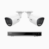 H800X - 4K 8 Channel 2 Cameras PoE Security System, 1/1.8'' BSI Sensor, f/1.6 Aperture (0.003 Lux), Siren & Strobe Alarm,Two-Way Audio, Human & Vehicle Detection, Perimeter Protection, Works with Alexa