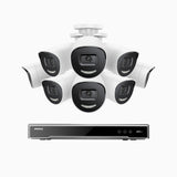H800X - 4K 8 Channel 8 Cameras PoE Security System, 1/1.8'' BSI Sensor, f/1.6 Aperture (0.003 Lux), Siren & Strobe Alarm,Two-Way Audio, Human & Vehicle Detection, Perimeter Protection, Works with Alexa