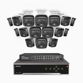H500 - 3K Super HD 32 Channel 16 Cameras PoE Security System, Color & IR Night Vision, 3072 × 1728 @ 20fps, Smart Human & Vehicle Detection, Built-in Microphone, IP67