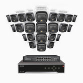 H500 - 3K Super HD 32 Channel 24 Cameras PoE Security System, Color & IR Night Vision, 3072 × 1728 @ 20fps, Smart Human & Vehicle Detection, Built-in Microphone, IP67
