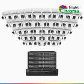 NightChroma<sup>TM</sup> NDK800 – 4K 64 Channel 48 Panoramic Dual Lens Cameras PoE Security System, f/1.0 Super Aperture, Acme Color Night Vision, Active Siren and Strobe, Human & Vehicle Detection, 2CH 4K Decoding Capability, Built-in Mic ,Two-Way Audio
