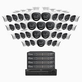 H800X - 4K 64 Channel 40 Cameras PoE Security System, 1/1.8'' BSI Sensor, f/1.6 Aperture (0.003 Lux), Siren & Strobe Alarm,Two-Way Audio, Human & Vehicle Detection, Perimeter Protection, Works with Alexa