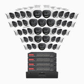 H800X - 4K 64 Channel 48 Cameras PoE Security System, 1/1.8'' BSI Sensor, f/1.6 Aperture (0.003 Lux), Siren & Strobe Alarm,Two-Way Audio, Human & Vehicle Detection, Perimeter Protection, Works with Alexa