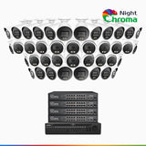 NightChroma<sup>TM</sup> NCK800 – 4K 64 Channel PoE Security System with 20 Bullet & 20 Turret Cameras, f/1.0 Super Aperture, Color Night Vision, 2CH 4K Decoding Capability, Human & Vehicle Detection, Intelligent Behavior Analysis, Built-in Mic, 124° FoV
