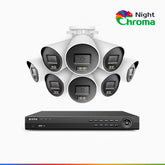 NightChroma<sup>TM</sup> NCK800 – 4K 16 Channel 8 Cameras PoE Security System, Acme Color Night Vision, 3840 × 2160 @ 30fps, Human & Vehicle Detection, Siren & Strobe Alarm, Two-Way Audio, All-Metal Housing