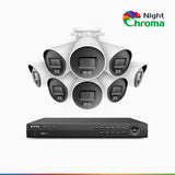 NightChroma<sup>TM</sup> NCK800 – 4K 16 Channel 8 Cameras PoE Security System, Acme Color Night Vision, 3840 × 2160 @ 30fps, Human & Vehicle Detection, Siren & Strobe Alarm, Two-Way Audio, All-Metal Housing