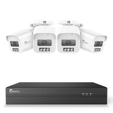 4K 8-Channel POE CCTV Camera Security System, 4K NVR w/4 8MP IP Cameras, Color Night Vision, Customized Motion Area, Comprehensive Smart Detection, Two-Way Audio Intercom, IP67 Weatherproof