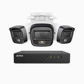H500 - 3K Super HD 8 Channel 3 Cameras PoE Security System, Color & IR Night Vision, 3072 × 1728 @ 20fps, Smart Human & Vehicle Detection, Built-in Microphone, IP67
