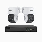 APTK200 - 1080p 4 Channel 2 Camera Outdoor Wired Security CCTV System, 350° Pan & 90° Tilt, 100 ft IR Night Vision, IP65 Weatherproof