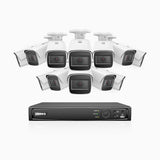 HZ800 - 4K 16 Channel PoE System with 12 pcs Optical Zoom Security Cameras, 1/2.5" Sony STARVIS Sensor, 2.8-12 mm Lens, 164 ft Color Night Vision, Face Detection & Behavior Analysis