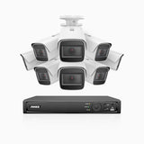 HZ800 - 4K 16 Channel PoE System with 8 pcs Optical Zoom Security Cameras, 1/2.5" Sony STARVIS Sensor, 2.8-12 mm Lens, 164 ft Color Night Vision, Face Detection & Behavior Analysis