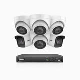 H800 - 4K 16 Channel PoE Security System with 2 Bullet & 4 Turret Cameras, Human & Vehicle Detection, EXIR 2.0 Night Vision, 123° FoV, Built-in Mic, RTSP Supported