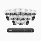 H800 - 4K 16 Channel PoE Security System with 4 Bullet & 12 Dome (IK10) Cameras, Vandal-Resistant, Human & Vehicle Detection, EXIR 2.0 Night Vision, 123° FoV, Built-in Mic, RTSP Supported