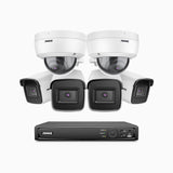 H800 - 4K 16 Channel PoE Security System with 4 Bullet & 2 Dome (IK10) Cameras, Vandal-Resistant, Human & Vehicle Detection, EXIR 2.0 Night Vision, 123° FoV, Built-in Mic, RTSP Supported