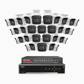 H800 - 4K 32 Channel 32 Cameras PoE Security System, Human & Vehicle Detection, EXIR 2.0 Night Vision, 123° FoV, Built-in Mic, RTSP Supported, 16-Port PoE Switch Included