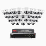 H800 - 4K 32 Channel 32 Cameras PoE Security System, Human & Vehicle Detection, EXIR 2.0 Night Vision, 123° FoV, Built-in Mic, RTSP Supported, 16-Port PoE Switch Included