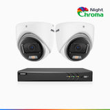 NightChroma<sup>TM</sup>  NAK500 - Updated Version, 3K 8 Channel 2 Cameras TVI Security System, Acme Color Night Vision, 2960 × 1665 Resolution, f/1.0 Aperture (0.001 Lux), Built-in Microphone, IP67