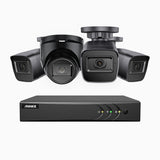 EL200 - 1080p 4 Channel Outdoor Wired Security CCTV System with 3 Bullet & 1 Turret Cameras, 3.6 MM Lens, Smart DVR with Human & Vehicle Detection, 66 ft Infrared Night Vision, 4-in-1 Output Signal, IP67