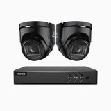 EL200 - 1080p 4 Channel Outdoor Wired Security CCTV System with 2 Cameras, 3.6 MM Lens, Smart DVR with Human & Vehicle Detection, 66 ft Infrared Night Vision, 4-in-1 Output Signal, IP67