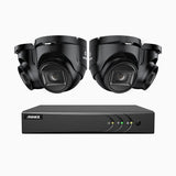 EL200 - 1080p 4 Channel Outdoor Wired Security CCTV System with 4 Cameras, 3.6 MM Lens, Smart DVR with Human & Vehicle Detection, 66 ft Infrared Night Vision, 4-in-1 Output Signal, IP67