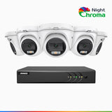 NightChroma<sup>TM</sup> NAK200 - 1080P 8 Channel 5 Cameras Wired CCTV System, Acme Color Night Vision, f/1.0 Super Aperture, 0.001 Lux, 121° FoV, Active Alignment