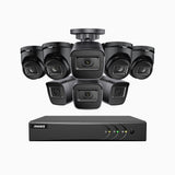 EL200 - 1080p 8 Channel Outdoor Wired Security CCTV System with 4 Bullet & 4 Turret Cameras, 3.6 MM Lens, Smart DVR with Human & Vehicle Detection, 66 ft Infrared Night Vision, 4-in-1 Output Signal, IP67