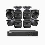 EL200 - 1080p 8 Channel Outdoor Wired Security CCTV System with 6 Bullet & 2 Turret Cameras, 3.6 MM Lens, Smart DVR with Human & Vehicle Detection, 66 ft Infrared Night Vision, 4-in-1 Output Signal, IP67