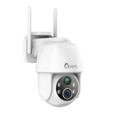 3MP Outdoor Solar Powered Battery Security IP Cameras, 5200mAh Rechargeable Battery, 130° Ultra Wide Angle, Color Night Vision, Human & Vehicle Smart Detection, Two-Way Audio, Works with Alexa & Google