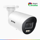NightChroma<sup>TM</sup> NCBR800 - 4K Outdoor PoE Security Camera, Red Blue Flashing Lights & Siren, 3840*2160@25 fps, Acme Color & IR Night Vision, Human & Vehicle Detection, Two-Way Audio, IP67 Weatherproof, All-Metal Housing