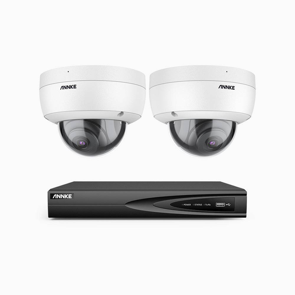 H500 - 3K 4 Channel 2 Cameras PoE Security System, EXIR 2.0 Night Vision, Built-in Mic & SD Card Slot, RTSP Supported ,IP67 Waterproof, RTSP Supported