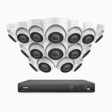 H500 - 3K 16 Channel 16 Cameras PoE Security System, EXIR 2.0 Night Vision, Built-in Mic & SD Card Slot,IP67 Waterproof, RTSP Supported, Works with Alexa