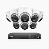 AH500 - 3K 16 Channel 8 Cameras PoE Security System, Color & IR Night Vision, 3072*1728 Resolution, f/1.6 Aperture (0.005 Lux), Human & Vehicle Detection, Built-in Microphone,IP67