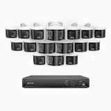 FDH800 - 16 Channel PoE Security System with 16 8MP UHD Dual Lens Cameras, 180° Panoramic View, Smart Dual Light Night Vision, Two-Way Audio, Active Siren & Alarm, Human & Vehicle Detection, IP67