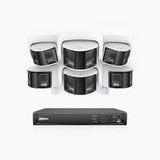 FDH600 - 8 Channel PoE Security System with 2 Bullet & 4 Turret Dual Lens Cameras, 6MP Resolution, 180° Ultra Wide Angle, f/1.2 Super Aperture, Built-in Microphone, Active Siren & Alarm, Human & Vehicle Detection