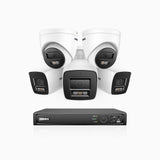 H800 - 4K 8 Channel PoE Security System with 3 Bullet & 2 Turret Cameras, Human & Vehicle Detection, Built-in Mic & SD Card Slot, Color & IR Night Vision, RTSP Supported