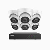 H500 - 3K 8 Channel 6 Cameras PoE Security System, EXIR 2.0 Night Vision, Built-in Mic & SD Card Slot,IP67 Waterproof, RTSP Supported, Works with Alexa ,IP67 Waterproof, RTSP Supported